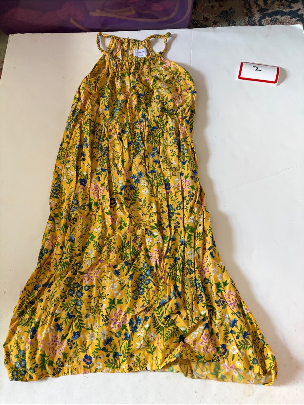 Old Navy Yellow Floral Halter Dress for Girls